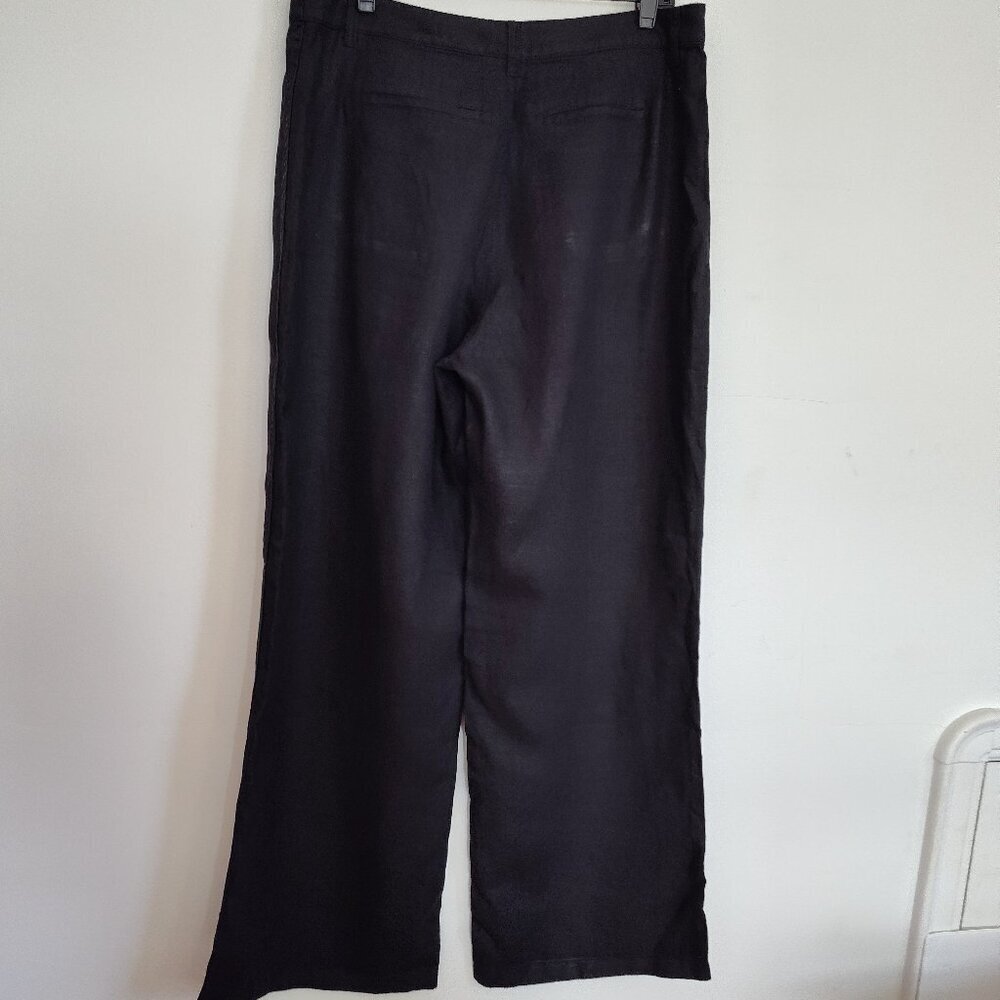 Madewell Black Linen Flare-Leg Pant